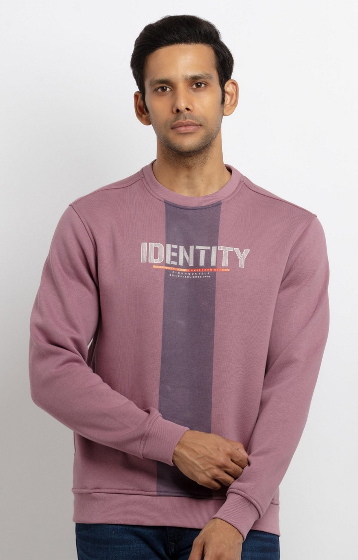 Status Quo | Men's Purple Polycotton Solid Sweatshirts
