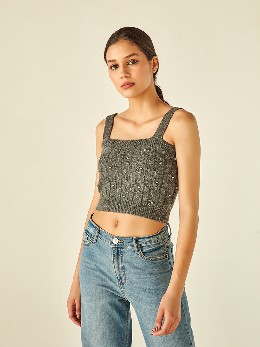 Cover Story | Grey Pearl Crop Vest