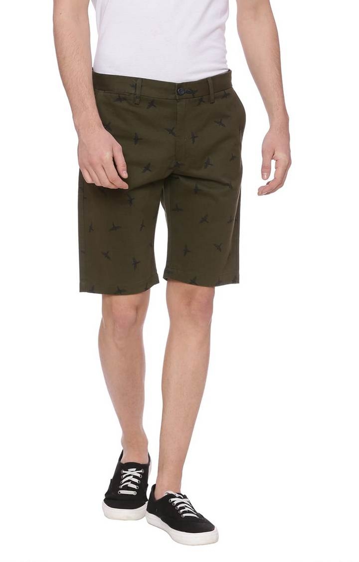 Basics | Green Printed Shorts