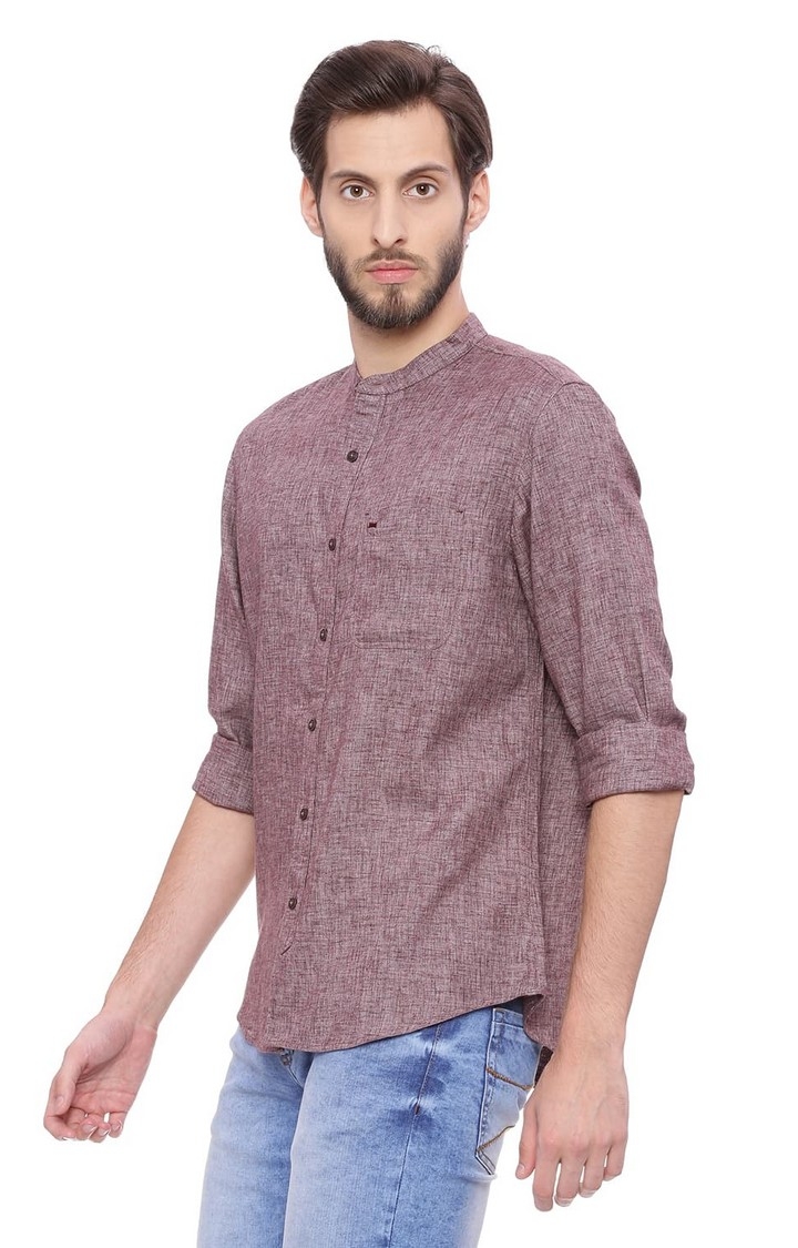 Red Solid Casual Shirts