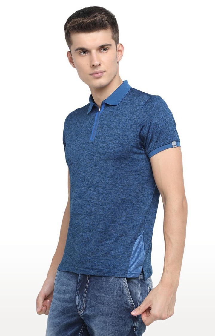 Blue Solid Polos