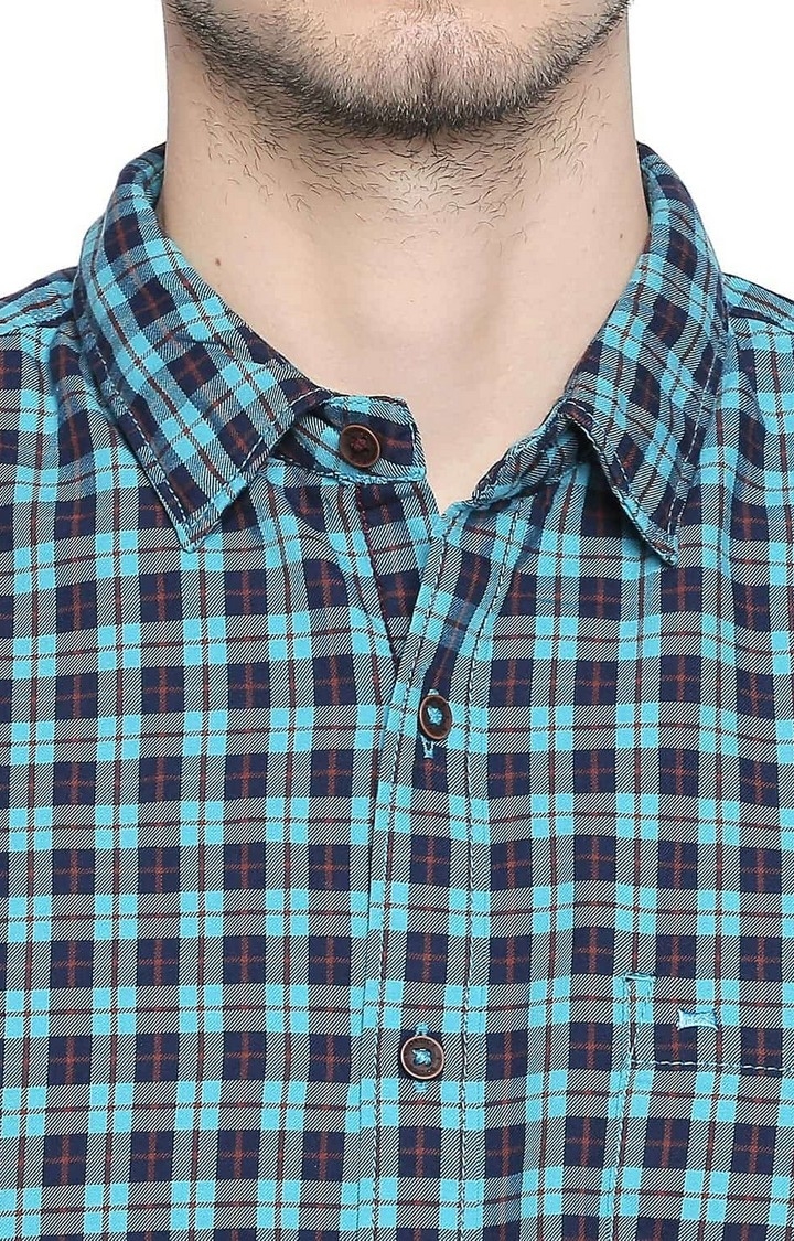 Blue Checked Casual Shirts