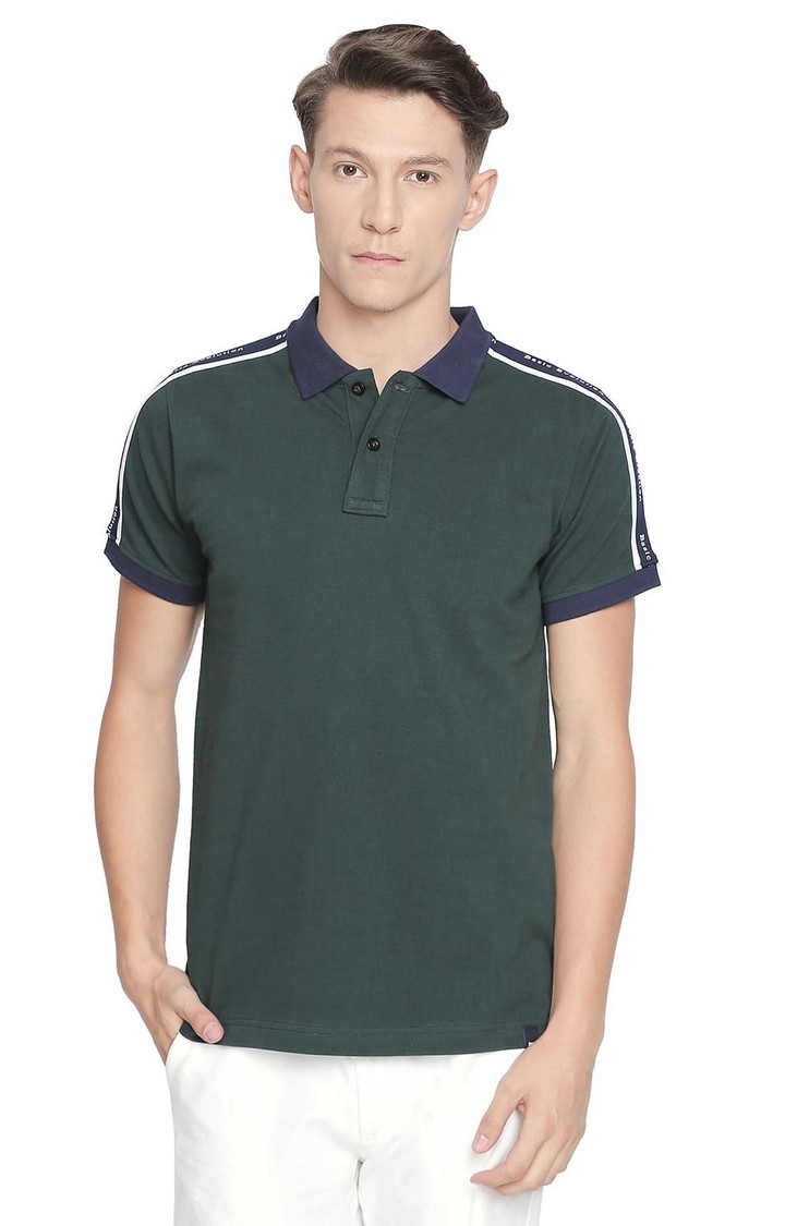 Basics | Green Solid T-Shirts