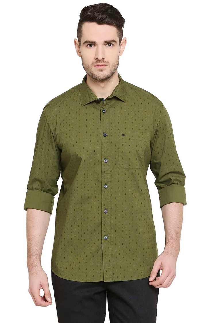 Basics | Green Printed Casual Shirts