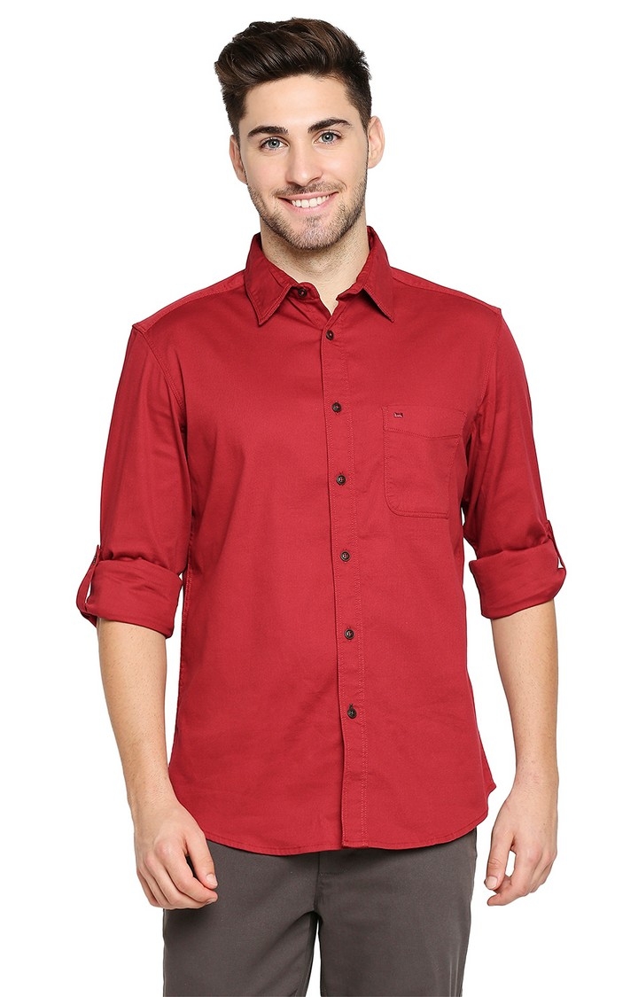 Basics | Red Solid Casual Shirts