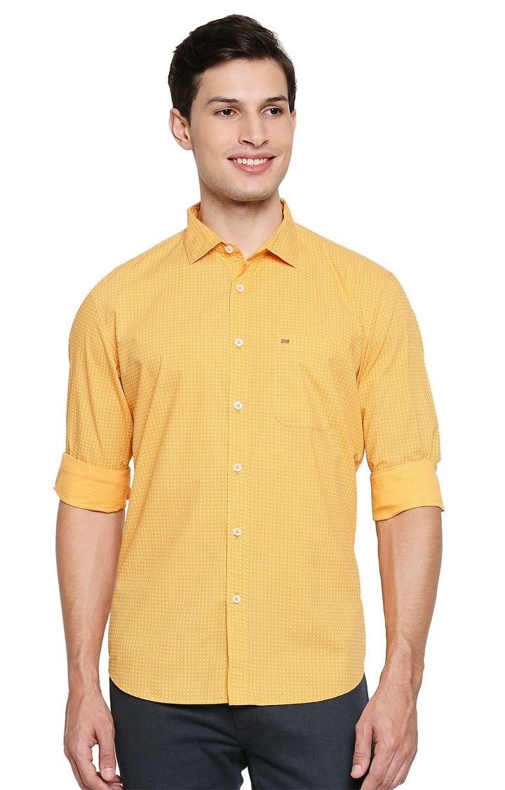 Basics | Orange Printed Casual Shirts