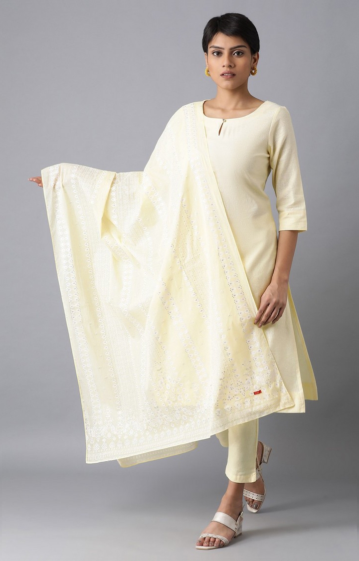 Women's Yellow Cotton Dupattas