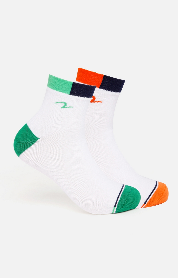 Spykar | Spykar Green & Orange Solid Ankle length Socks - Pair of 2