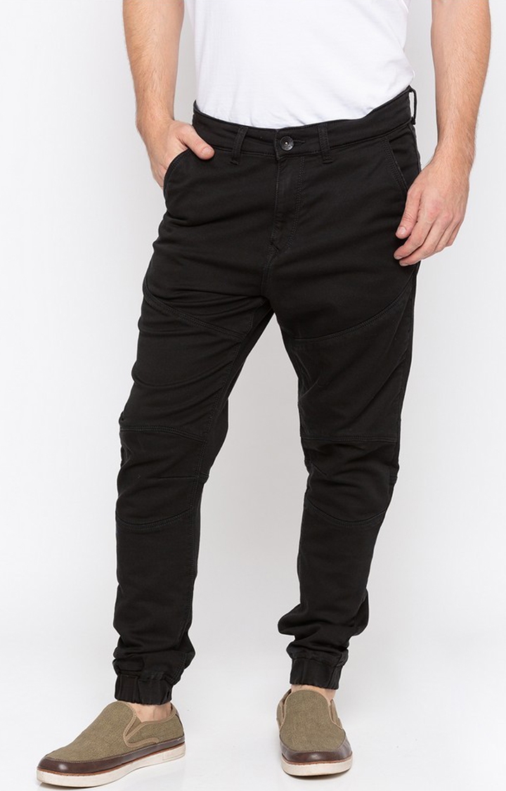 Spykar | Spykar Black Solid Jogger Fit Jeans