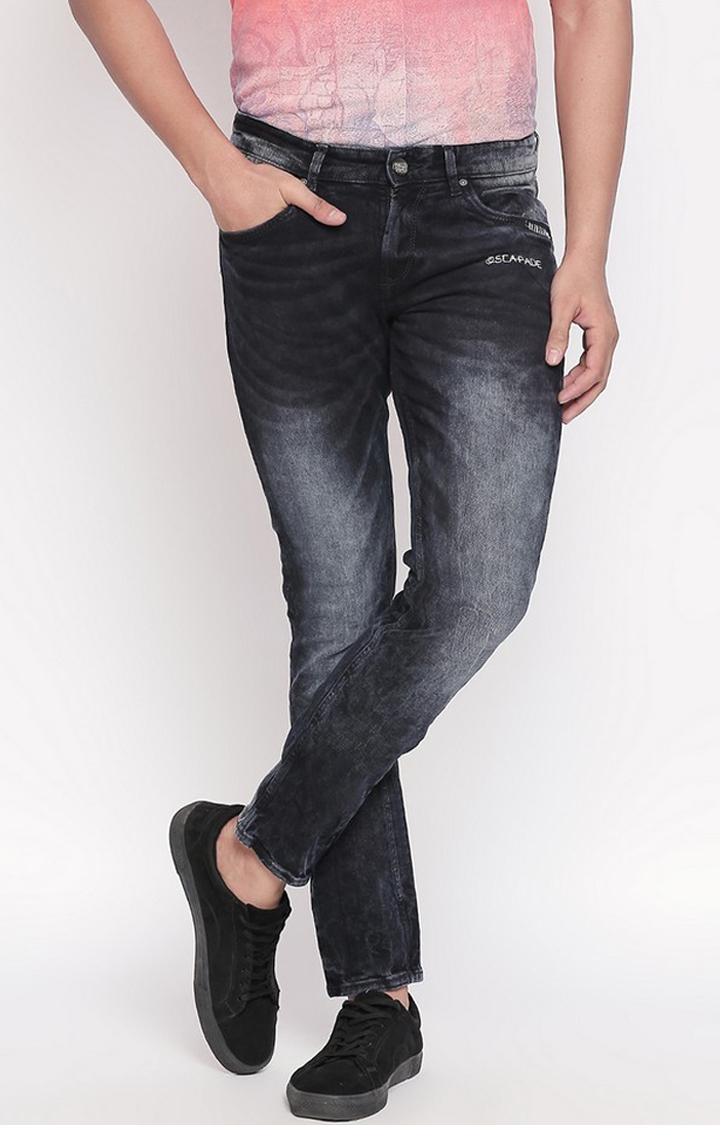 Spykar | Spykar Black Solid Slim Fit Jeans