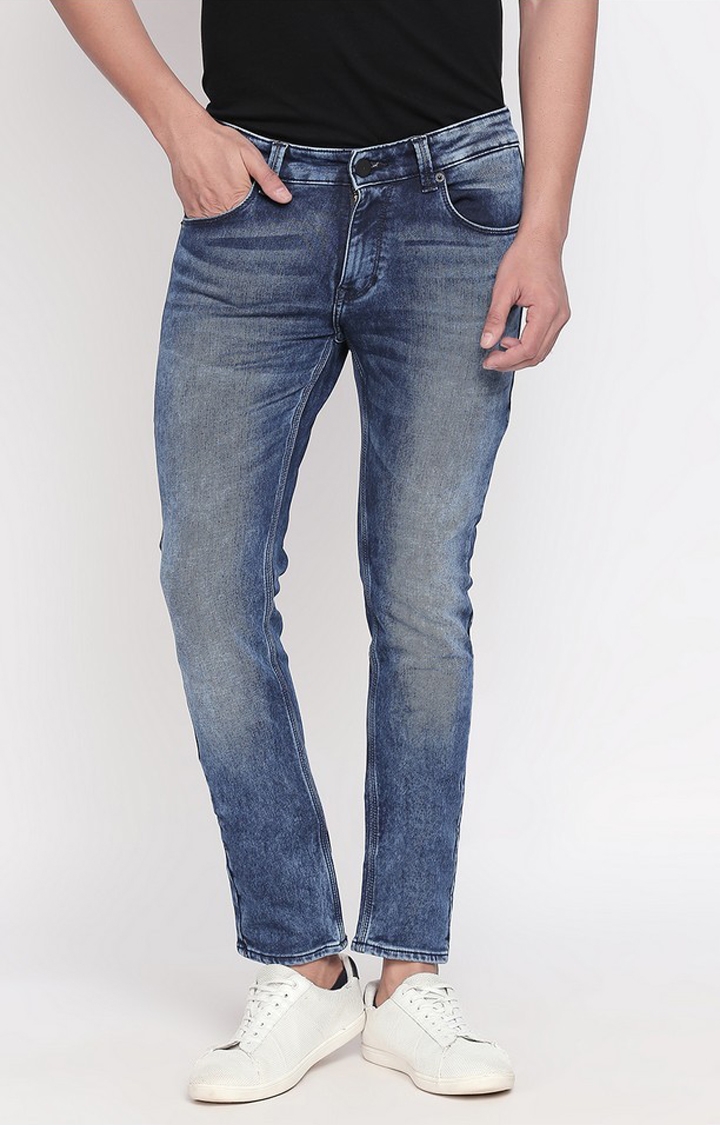 Spykar | Spykar Blue Solid Skinny Fit Jeans