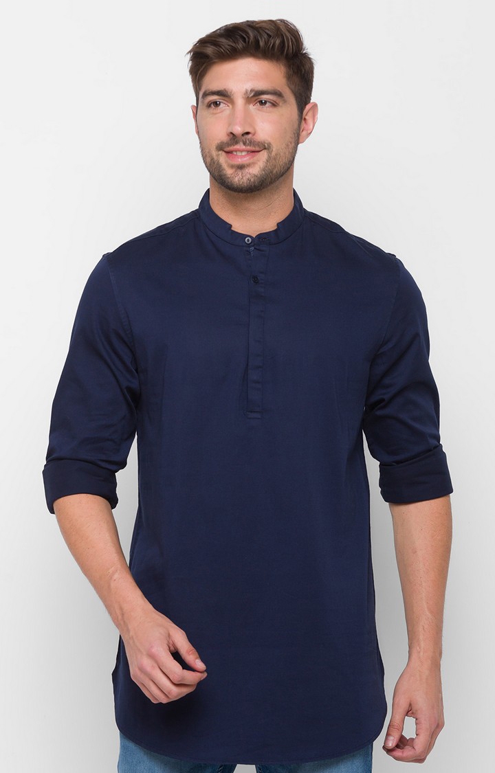 Spykar | Spykar Cotton Blue Shirts