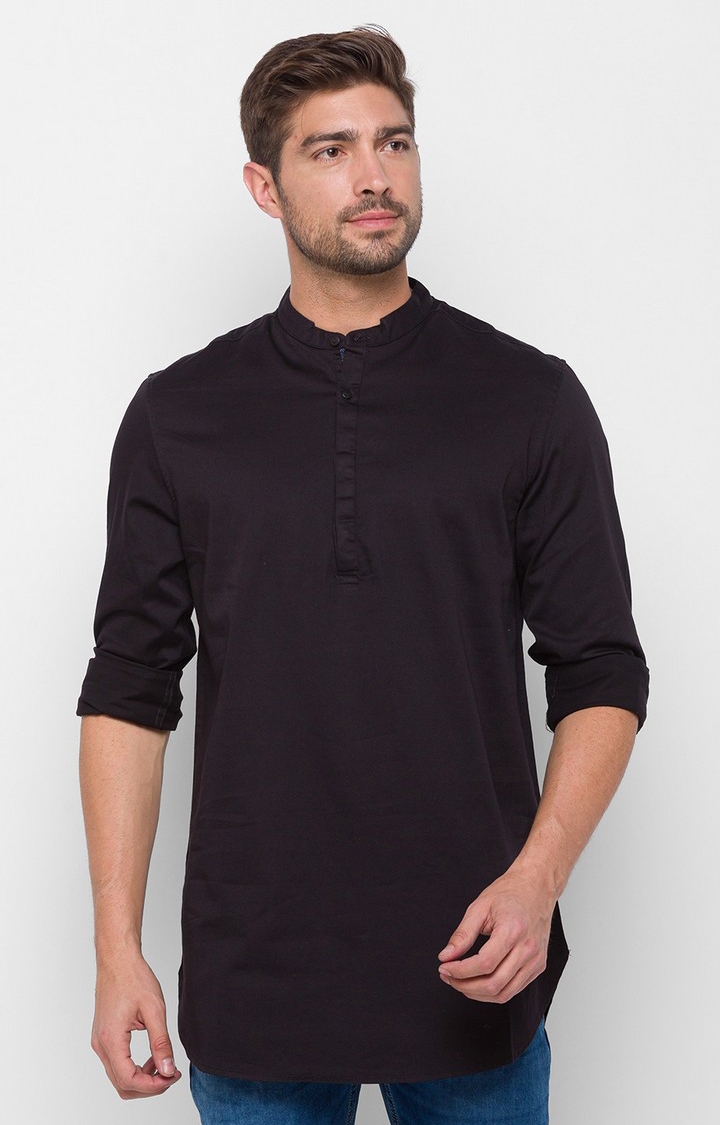 Spykar Cotton Black Shirts