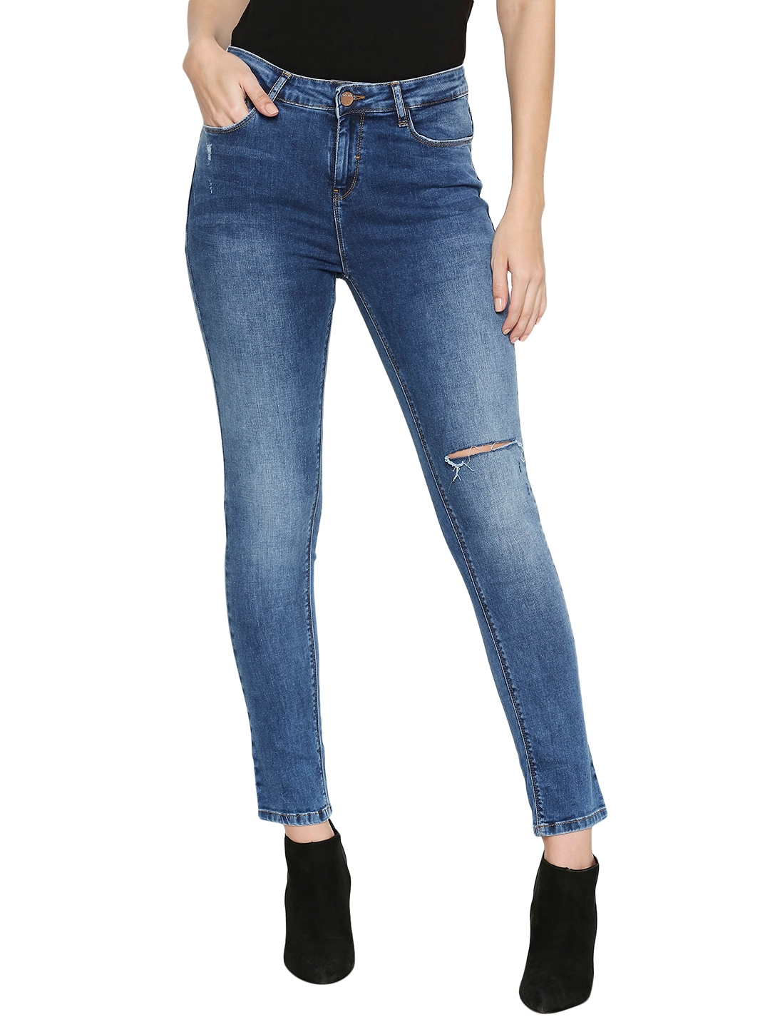 Spykar | Spykar Blue Cotton Low Rise Skinny Fit Jeans (Slim)