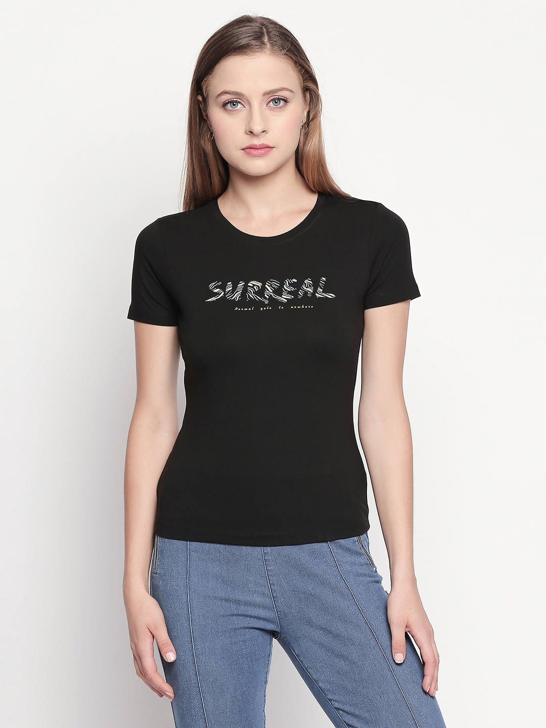 Spykar | spykar Black Printed Slim Fit T-Shirt