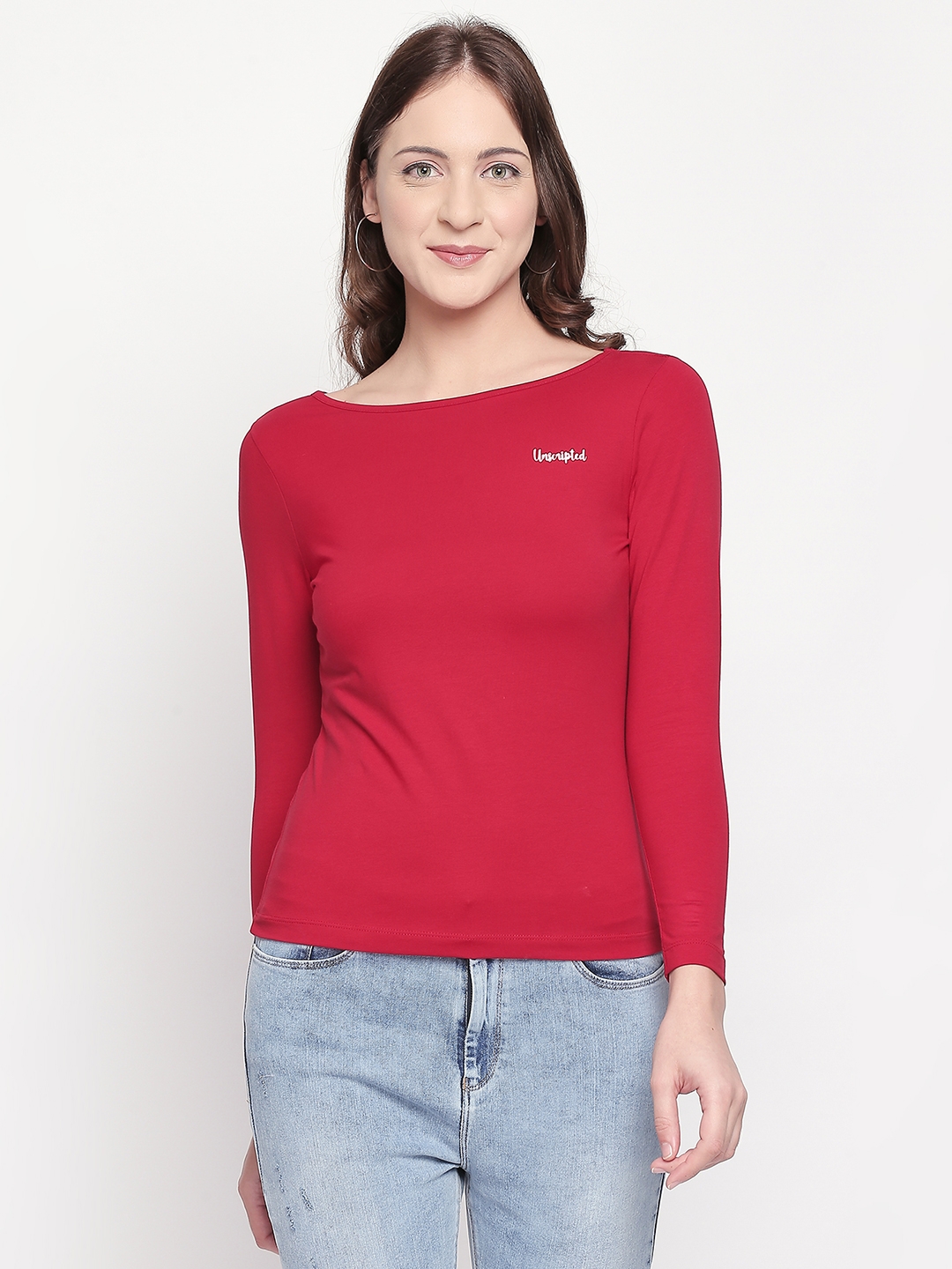 Spykar | spykar Red Solid Slim Fit T-Shirt