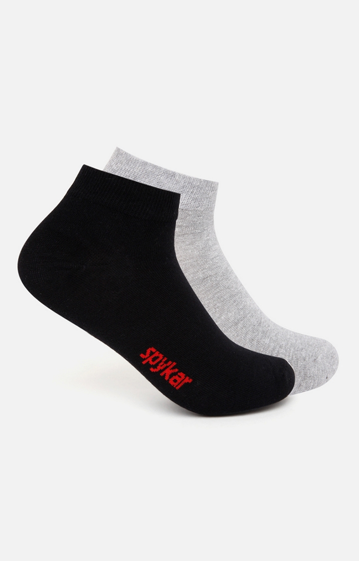 Spykar Cotton Grey & Black Socks - Pair Of 2