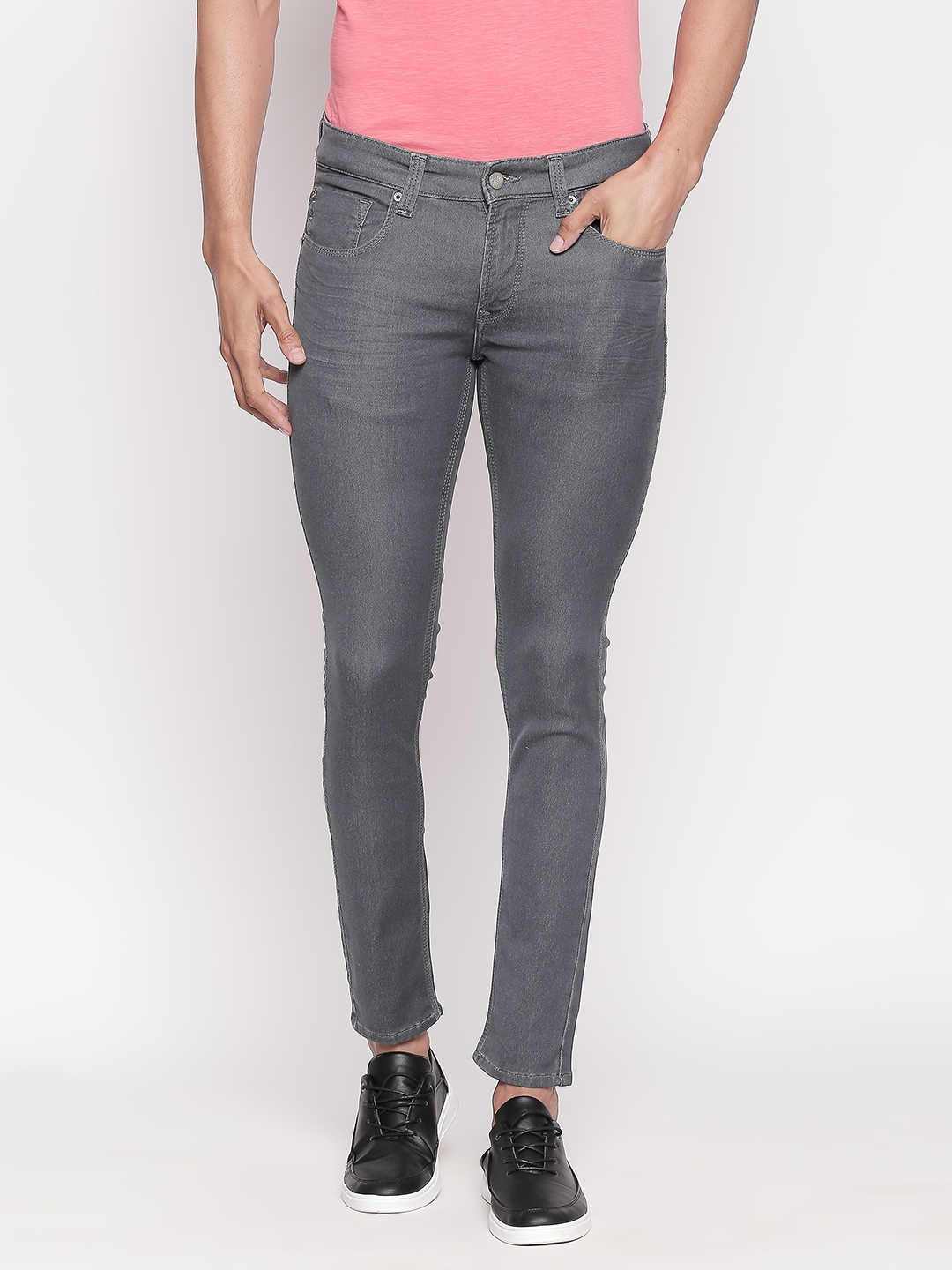 Spykar | Spykar Grey Solid Super Skinny Fit Jeans