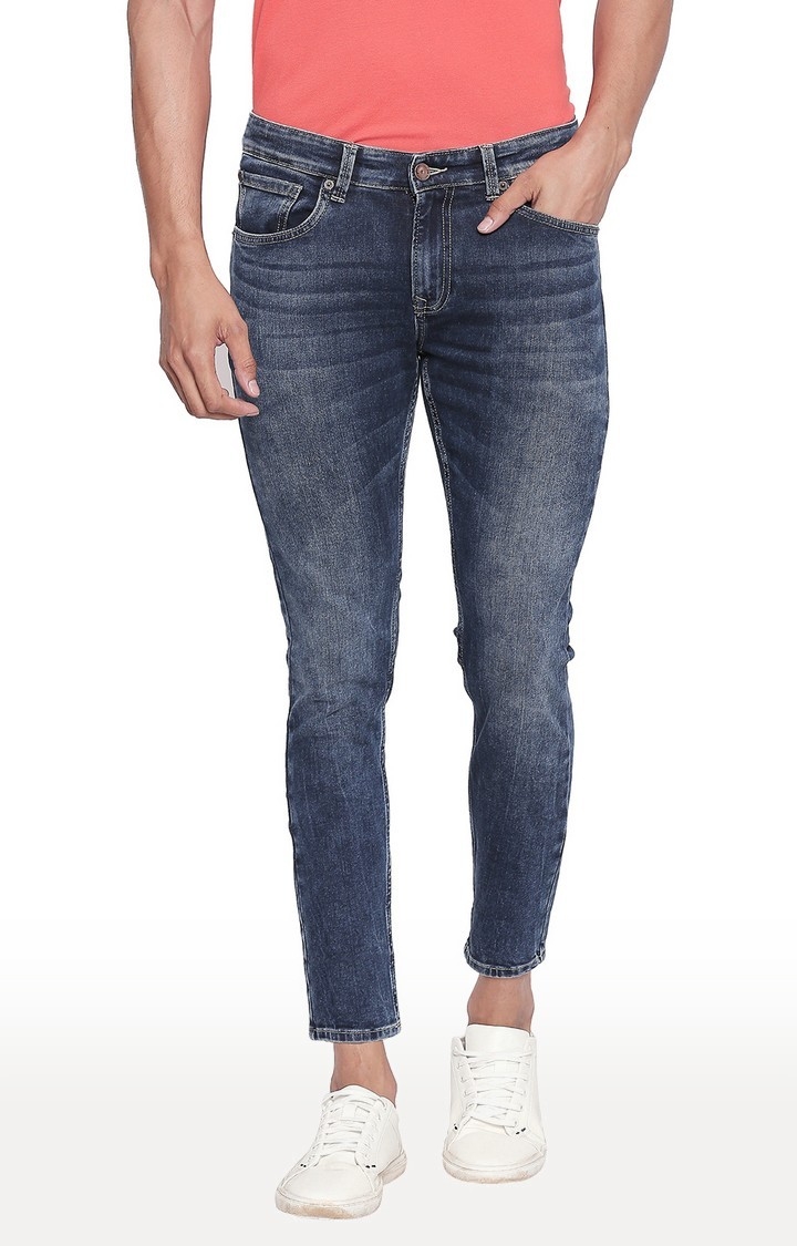 Spykar | Spykar Mid Blue Solid Tapered Fit Jeans