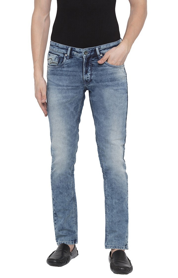 Spykar | Spykar Mid Blue Solid Skinny Fit Jeans