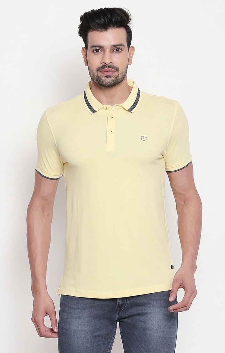 Pastel Yellow Solid Polo T-Shirt
