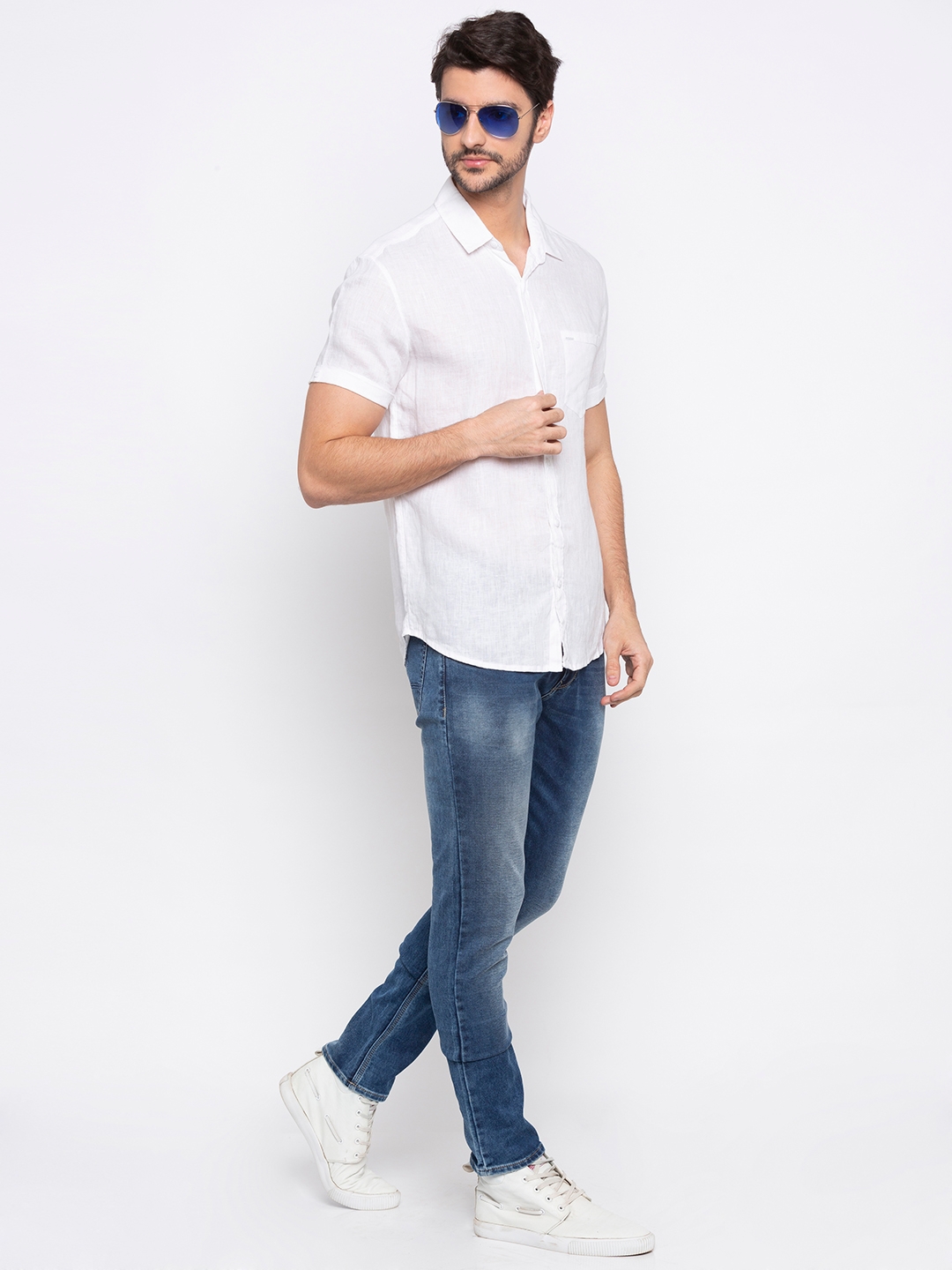 Spykar | spykar White Linen Casual Shirt
