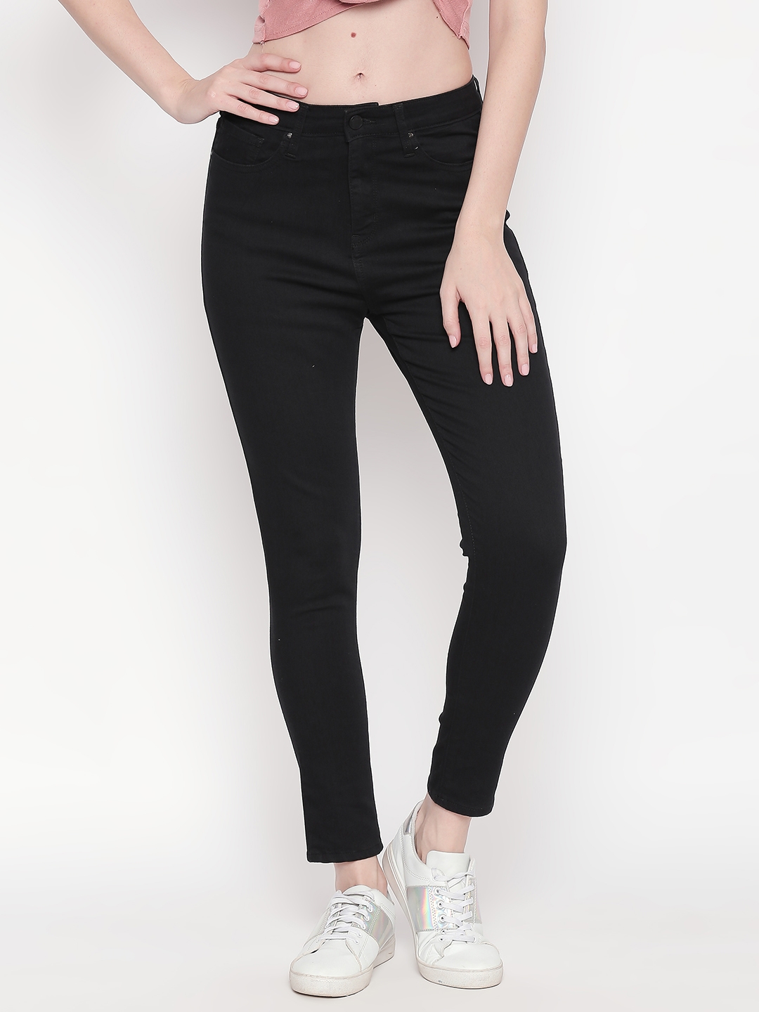 SPYKAR | Spykar Black Solid Skinny Ankle Length Fit Jeans