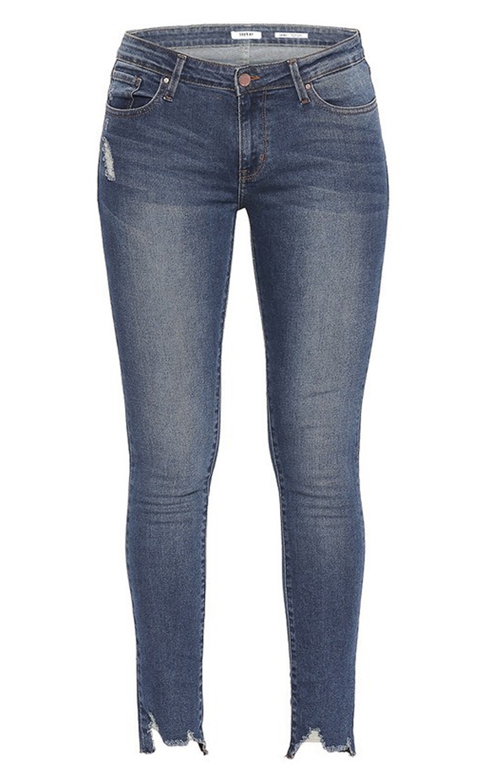 Spykar Blue Cotton Super Skinny Fit Regular Length Jeans For Women