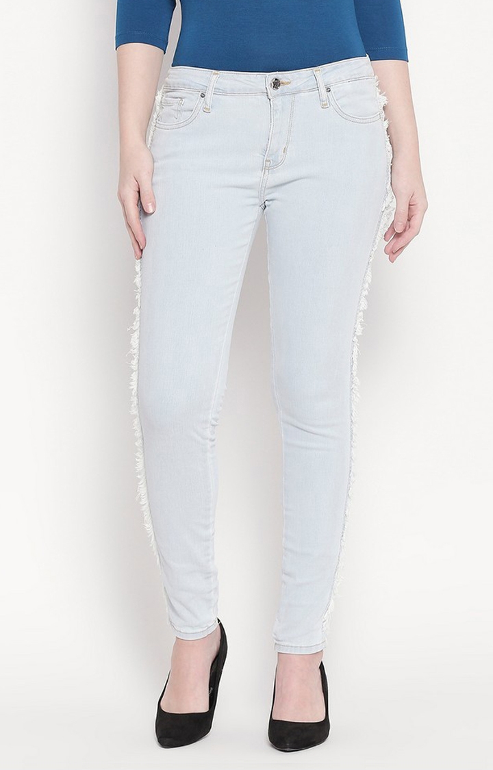Spykar | Spykar Blue Cotton Super Skinny Fit Regular Length Jeans For Women