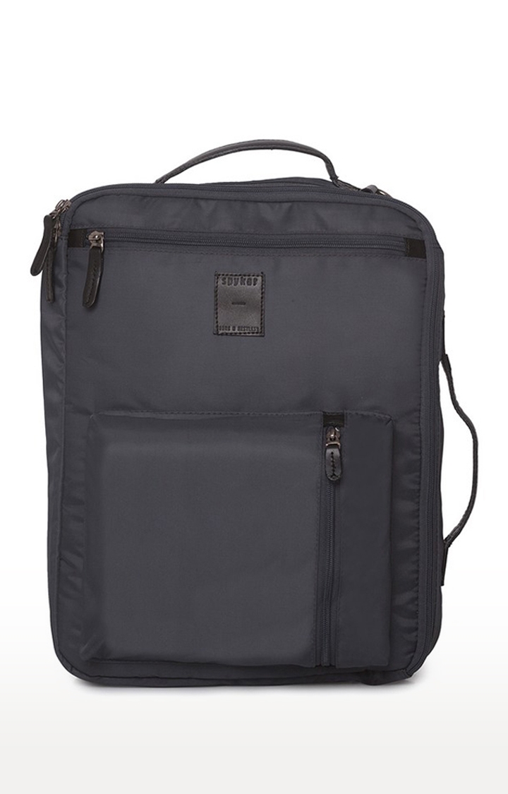 Spykar Grey Solid Polyester Laptop Bag