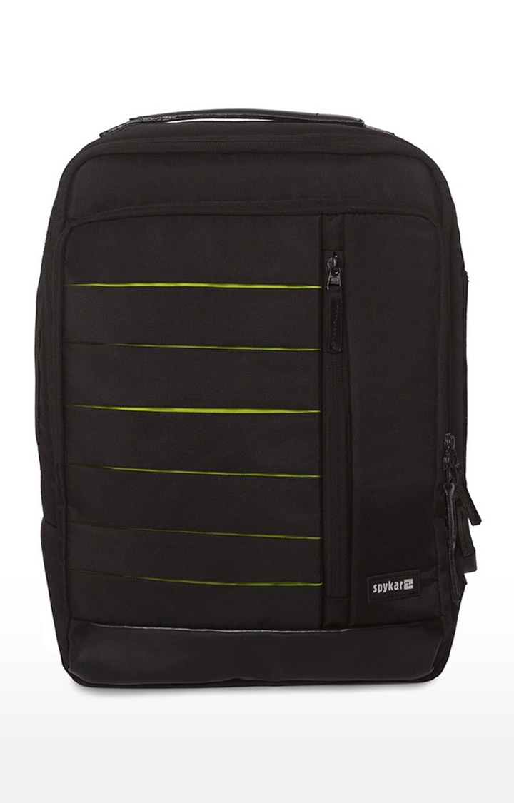 Spykar Black Solid Polyester Laptop Bag