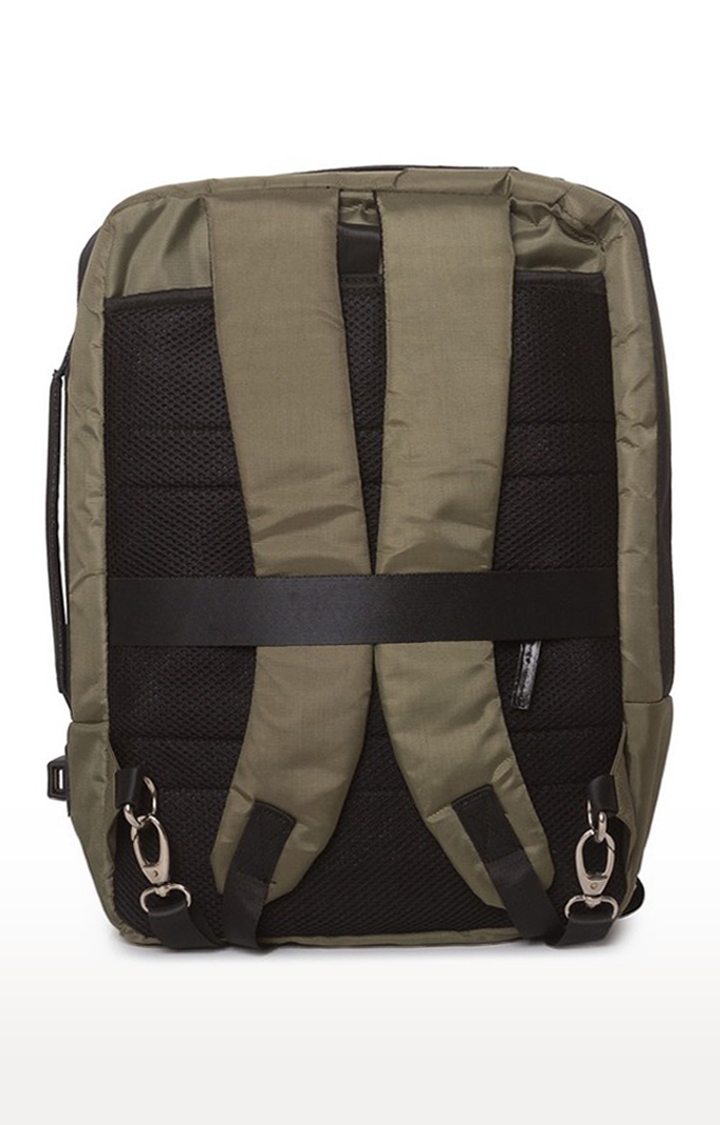 Spykar Olive Green Solid Polyester Backpack