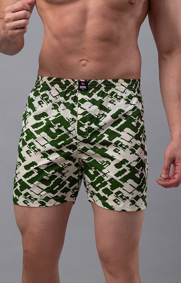Spykar | White & Green Solid Boxers