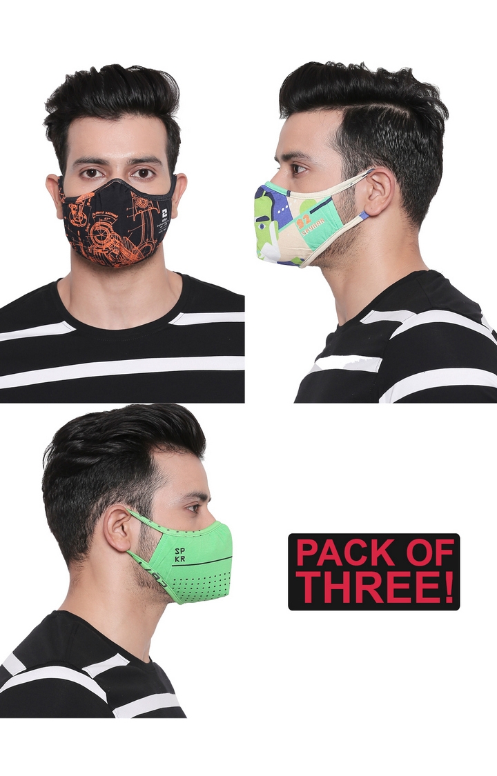 Spykar | Spykar Assorted Designer Protective Face Mask - Set of 3