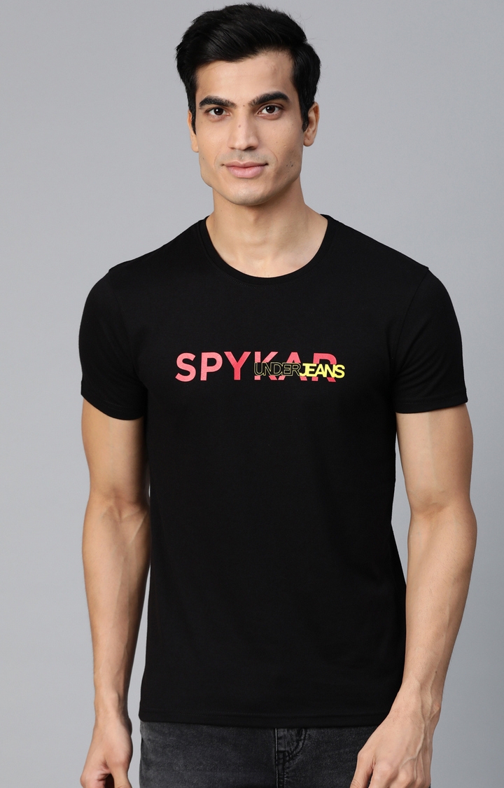 Spykar | Black Solid Round Neck T-Shirt