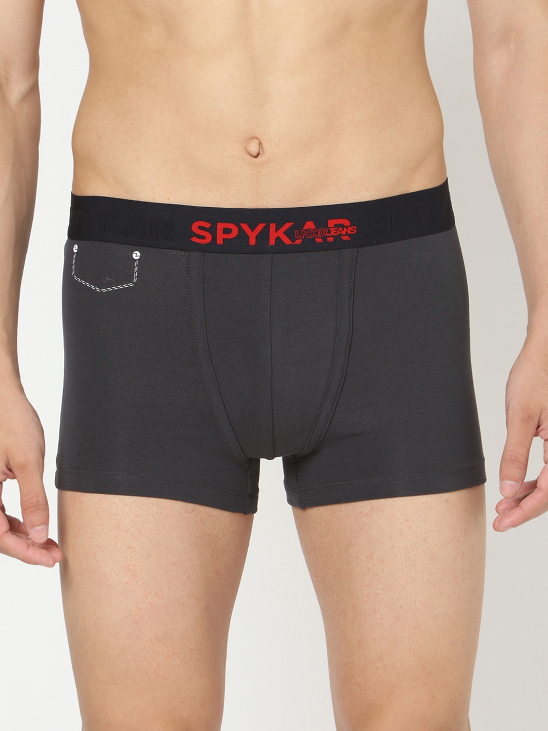 Spykar | Underjeans by Spykar Men Grey Cotton Blend Trunk 