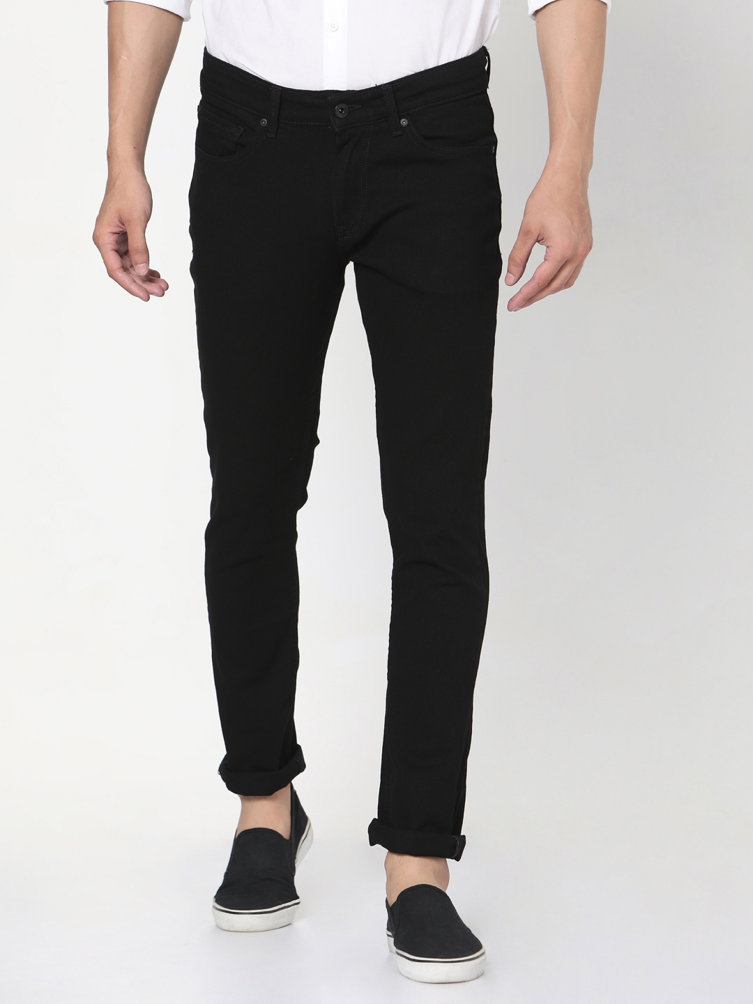 Spykar | Spykar Black Cotton Skinny Jeans