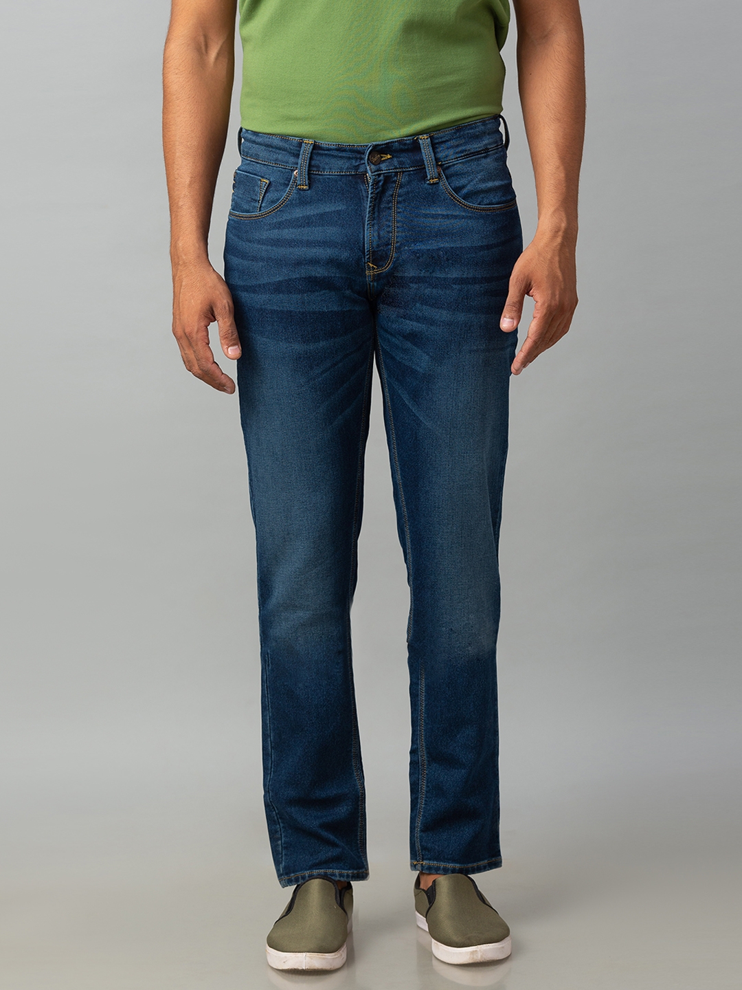 Spykar | Spykar Blue Cotton Low Rise Slim Fit Narrow Leg Regular Length Jeans (Skinny)