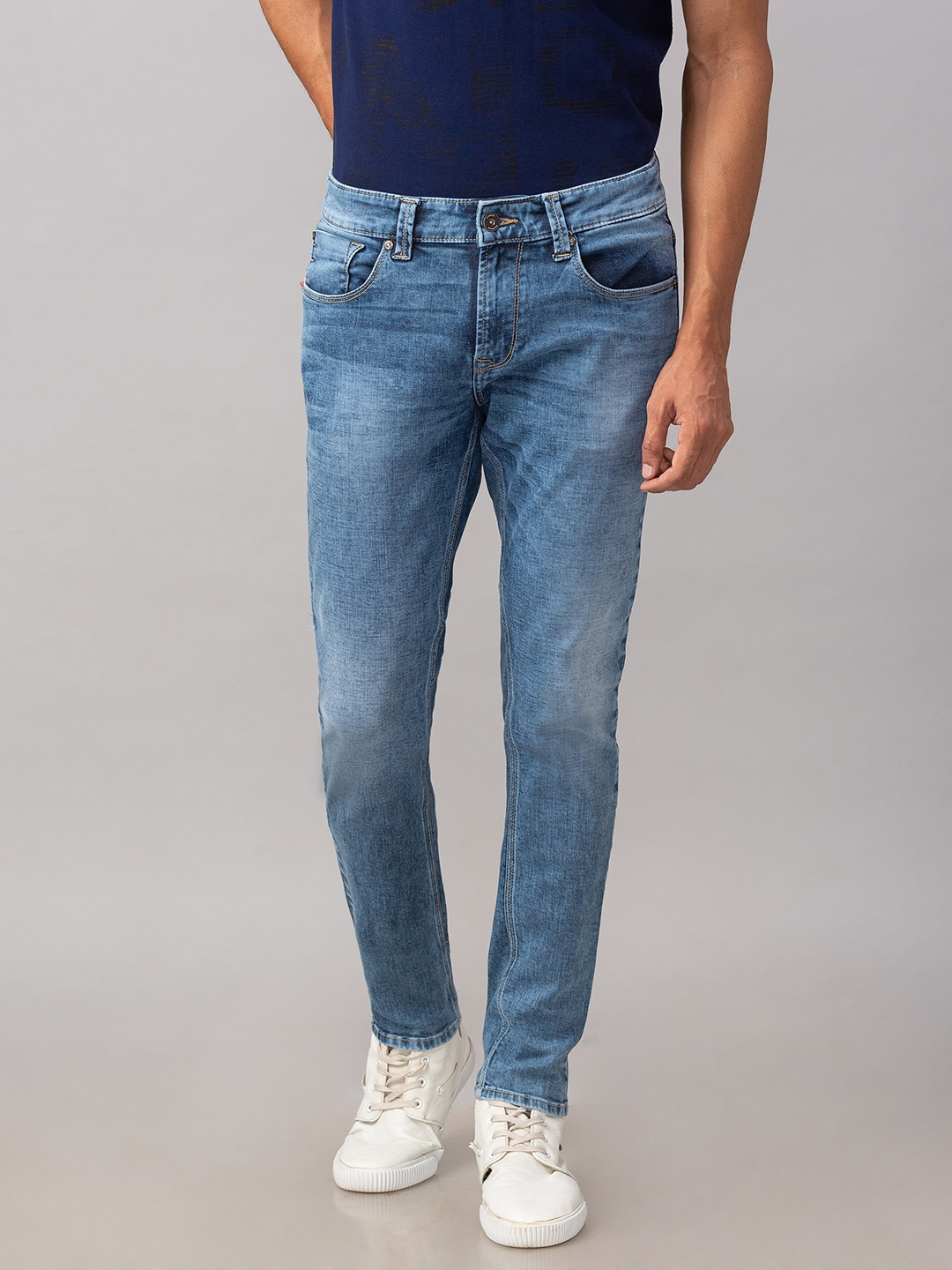 SPYKAR | Spykar Blue Cotton Low Rise Super Skinny Fit Jeans (Super Skinny)