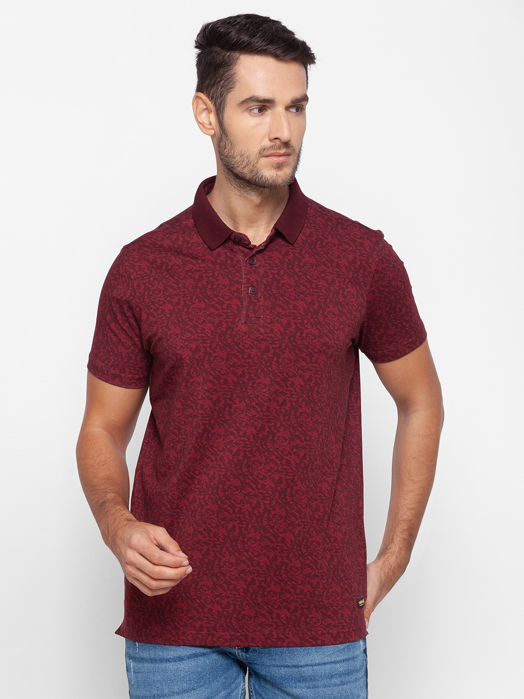 SPYKAR | Spykar Red Cotton Men T-Shirt