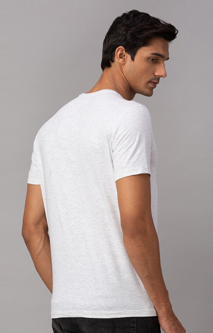 Spykar Grey Cotton Slim Fit T-Shirt For Men