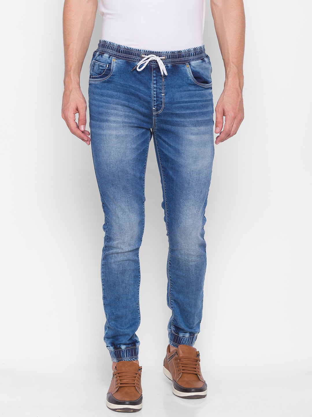 Spykar | Spykar Blue Cotton Men Jogger Jeans