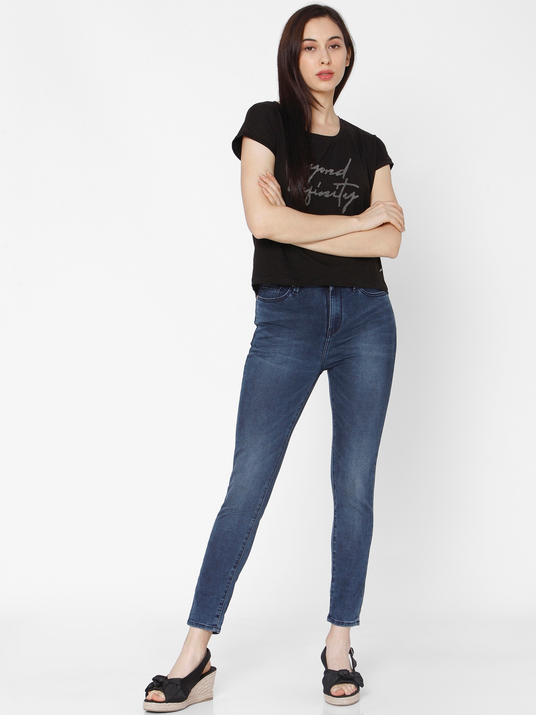 Spykar | Spykar Blue Cotton Super Skinny Fit Ankle Length Jeans For Women