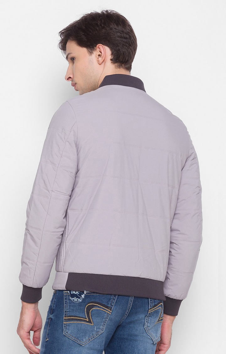 Spykar Lilac  Polyester Regular Fit Bomber Jackets For Men
