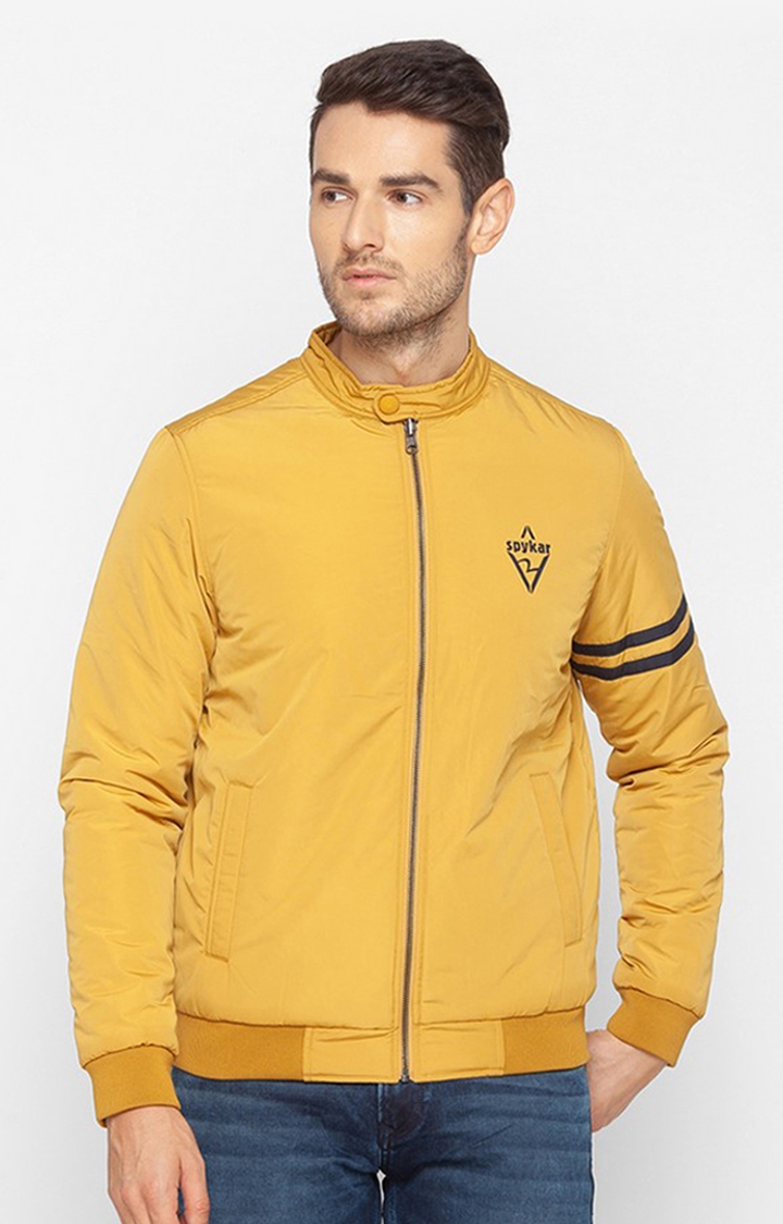 Spykar Yellow Polyester Regular Fit Jackets For Men