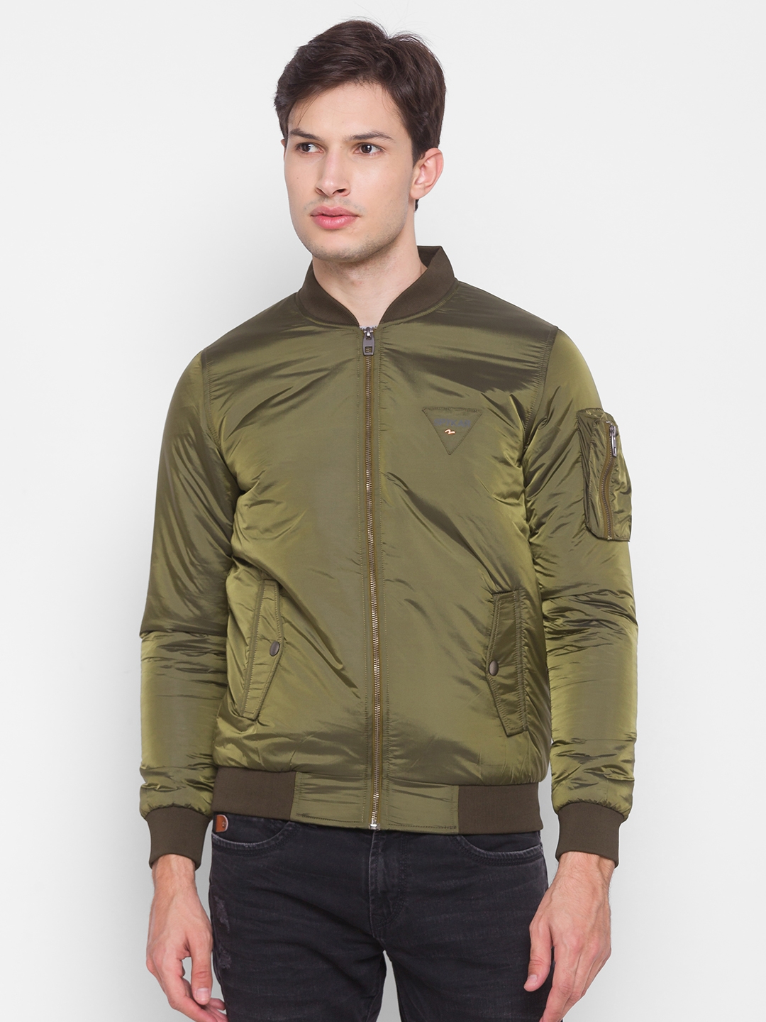 Spykar | Spykar Green Polyester Men Jacket