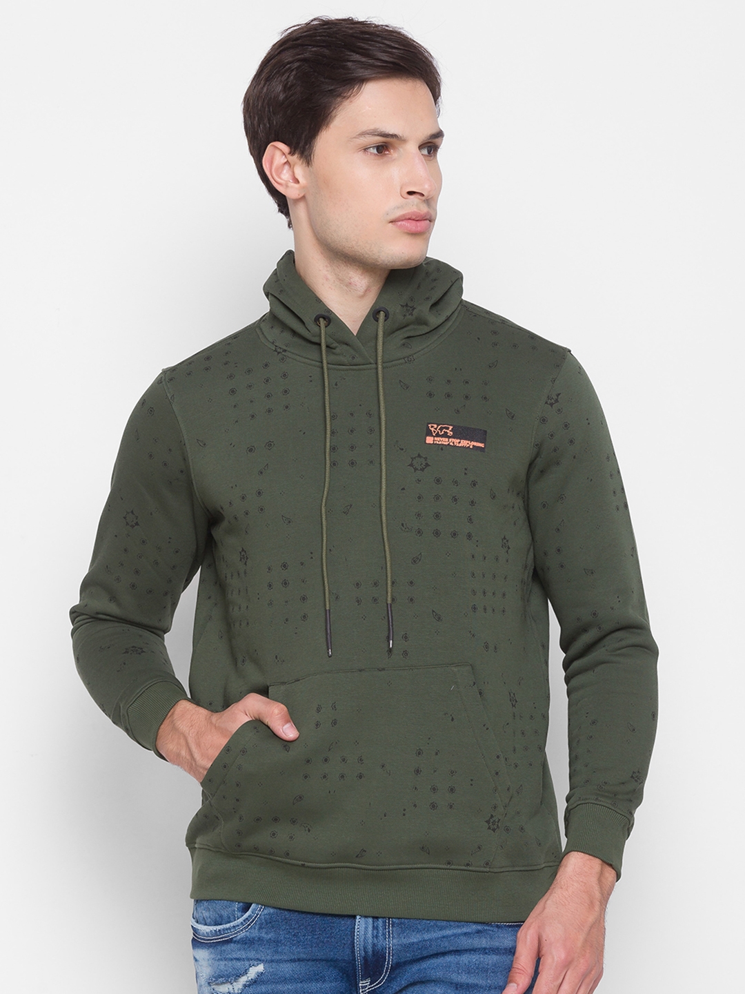 Spykar | Spykar Green Cotton Men Sweatshirt