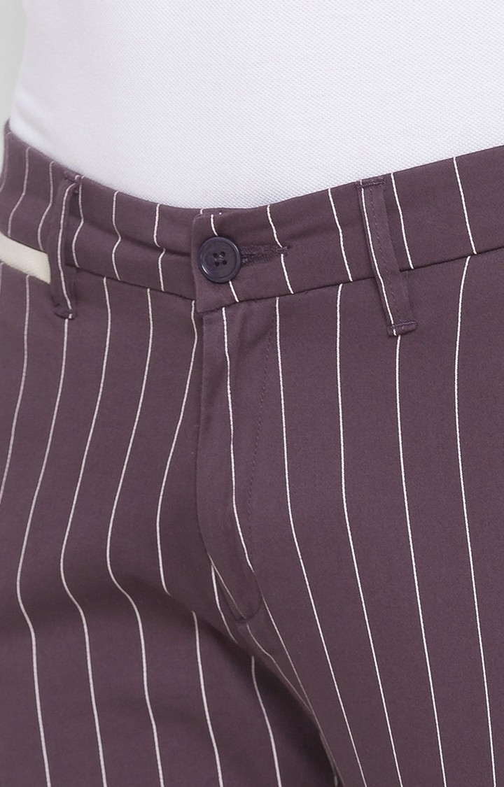 Men's Grey Cotton Solid Trousers