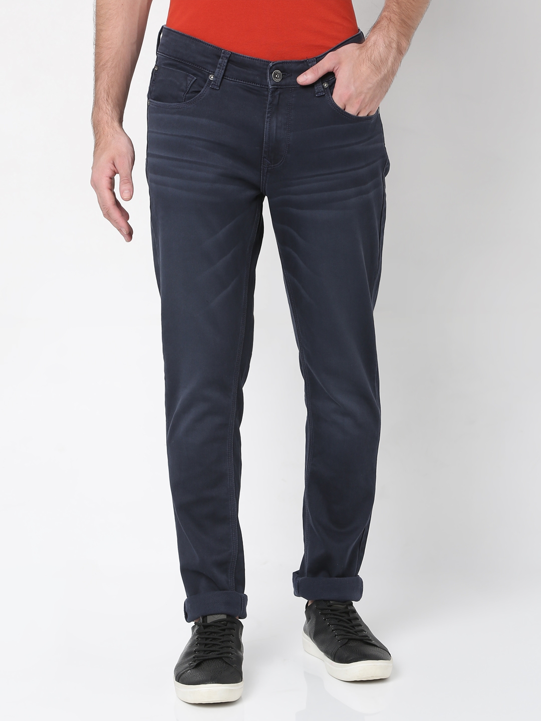 Spykar | Spykar Grey Cotton Men Jeans (SKINNY)