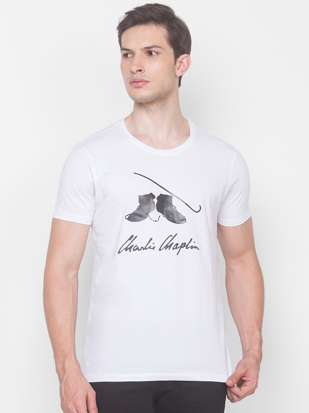 Spykar | Spykar White Cotton Men T-shirt